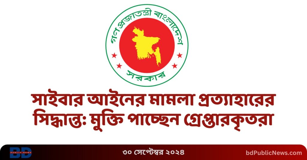 সাইবার আইনের মামলা প্রত্যাহারের সিদ্ধান্ত: মুক্তি পাচ্ছেন গ্রেপ্তারকৃতরা